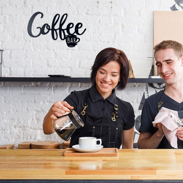 Metalophængt skilt kaffestation udskåret bogstavskilt - Bedste gave