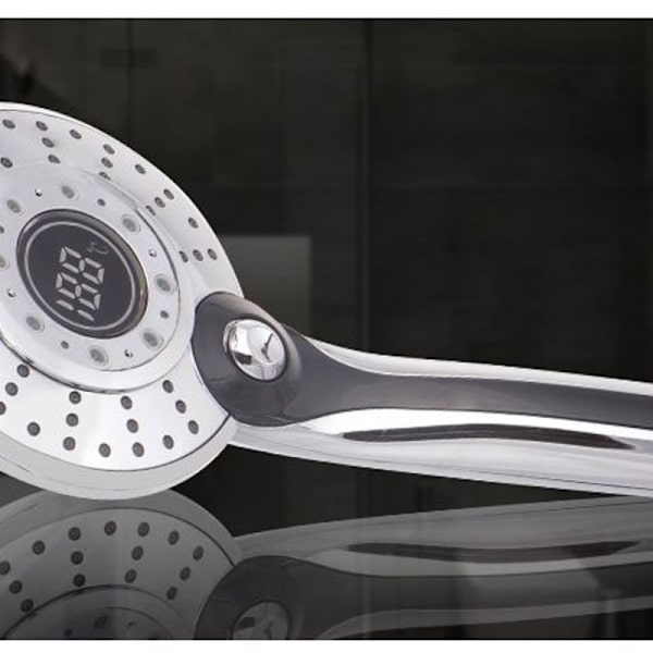 LED brusehoved, 3 farver LED brusehoved temperaturkontrol håndbruser med digital temperatur