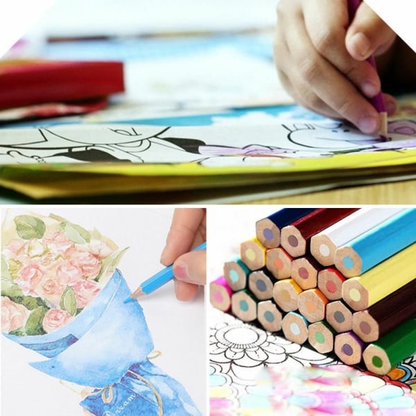 72 fargeblyanter fargeblyantsett for barn fargebok for voksne som tegner kunst i