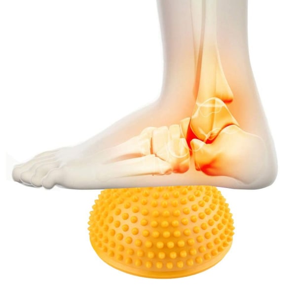 Dioche Fodmassagebold, PVC Yoga Halvkugler Massageøvelser Træner Fitness Gul