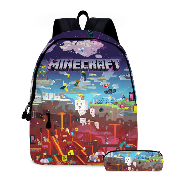 Minecraft new product schoolbag Minecraft primary and secondary school schoolbag game peripheral backpack-D4-My World 03