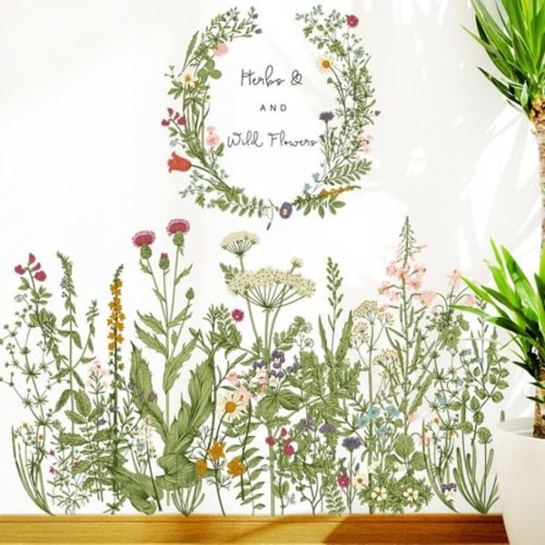 Flower Bunch Wall Stickers, DIY Flyttbare Wall Stickers, Peel and Stick