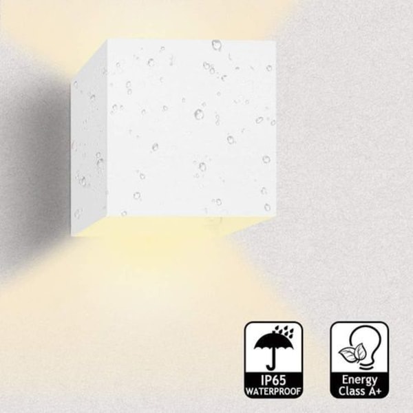 LED-vägglampa inomhus/utomhus 12W 2-delad utomhusvägglampa 3000K LED