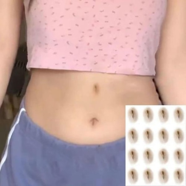 Ark tatueringar för mage, engångstatueringar för navel, realistiska