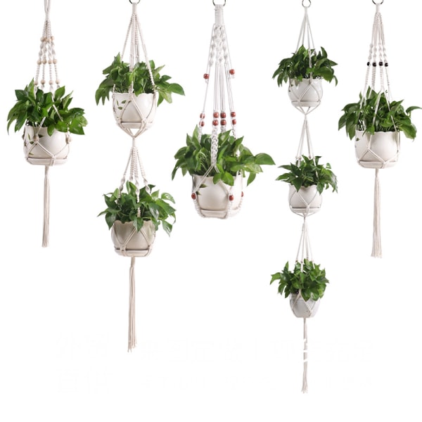 Håndlavet Blomsterpotte Flettet Netpose style 6 100cm