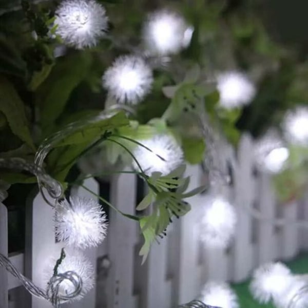 Batteridrevne sneboldformet LED eventyrlys, 30 hvide