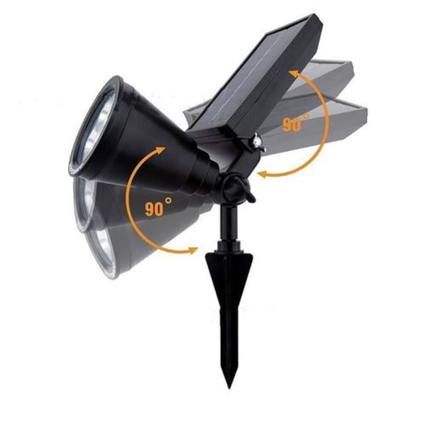 2x LED solcelle-spotlights til haven, varmt hvidt landskabsspotlight til haven