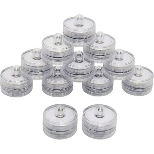 12x LED Vattentät Nedsänkbar Tealights Flamlös Tealight Batteridriven