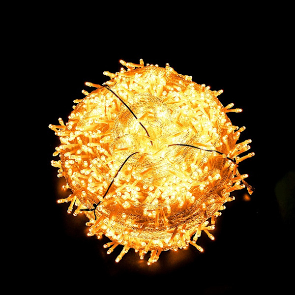 100M 600 LED Lyskæde Udendørs Karneval Bryllup Indendørs Havebelysning yellow light 100M-600 LED lights