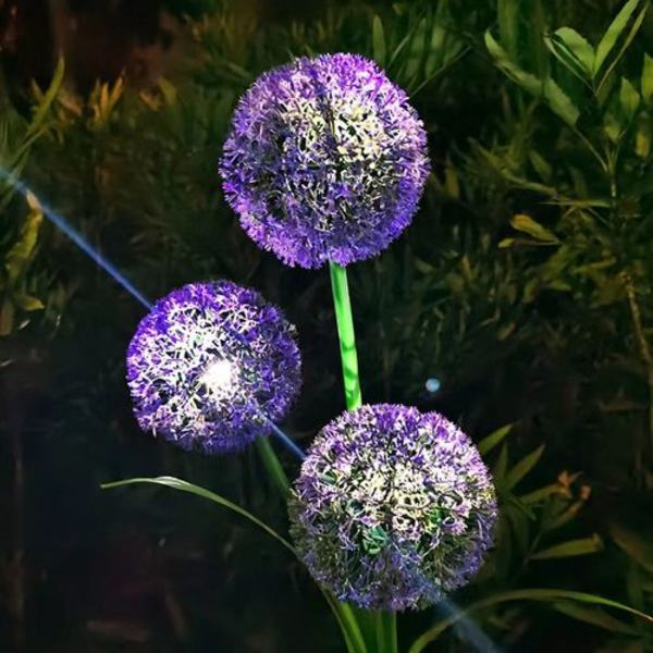 Pakke med solcelledrevne havepælelys, udendørs solcellelamper i mælkebøtteblomst