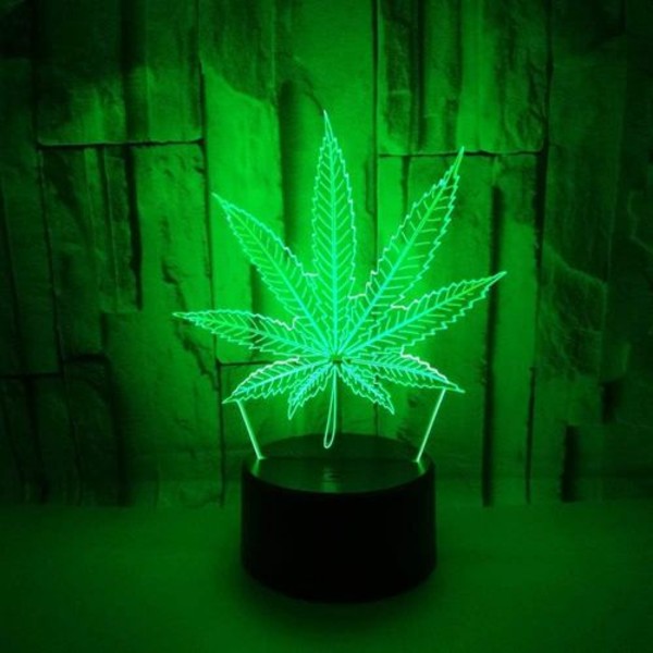 3D blad design LED nattlys berøringssensor USB-port 7