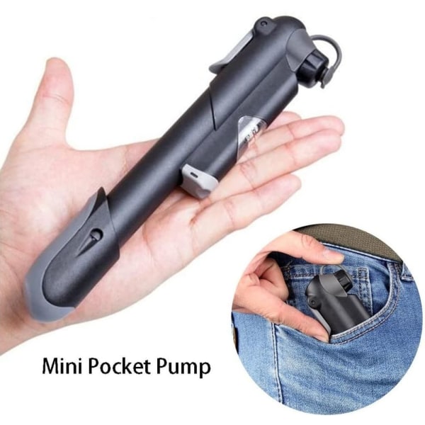 Vuoristomaastopyörän pumppu painemittarilla, 120 PSI:n minipyörän pumppu, sopii Presta- ja
