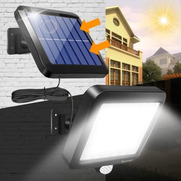 Solcellelamper til udendørs brug, 56 LED solcellelamper 120° superlysende solcellelamper