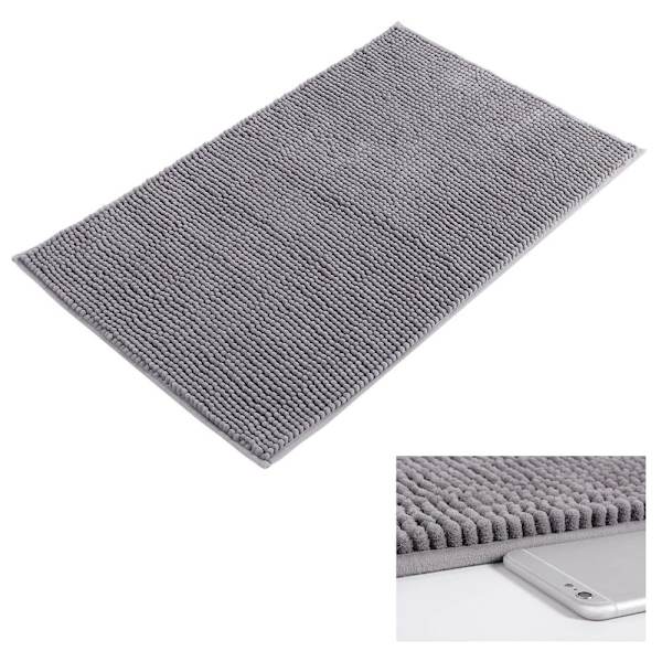 Halkskyddad badrumsmatta 50x80cm mikrofiber chenillematta för badrum