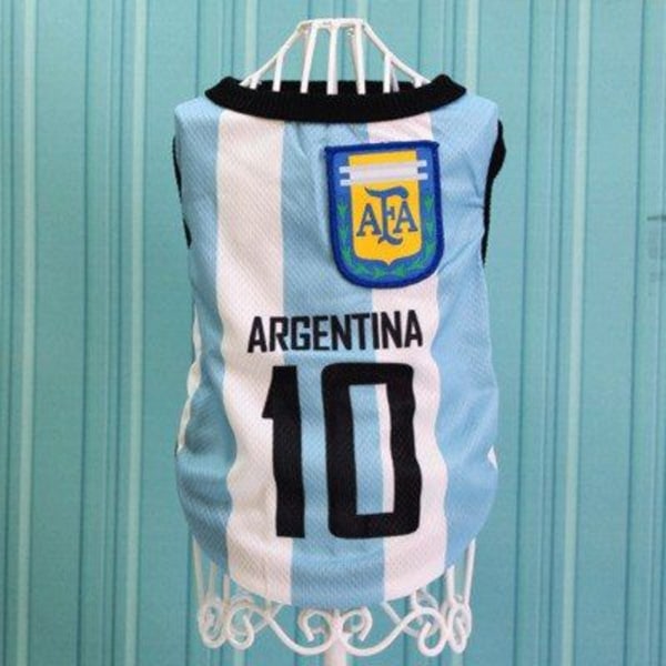 Maailmanmestaruuskilpailujen vaatteet Koira Kissa Jalkapallo Asu Koripallo T-paita Verkkoliivi - Malli ARGENTINA-XS