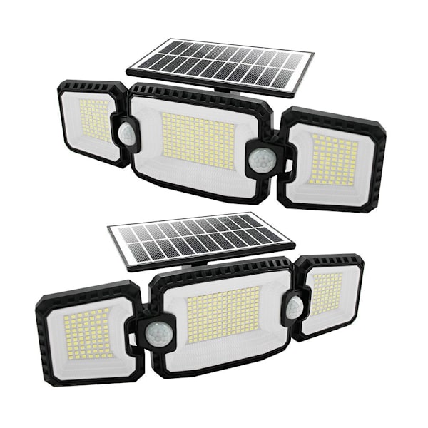 140 LED solcellslampor för utomhusbruk 1200mAh solcellslampor vattentät vägglampa