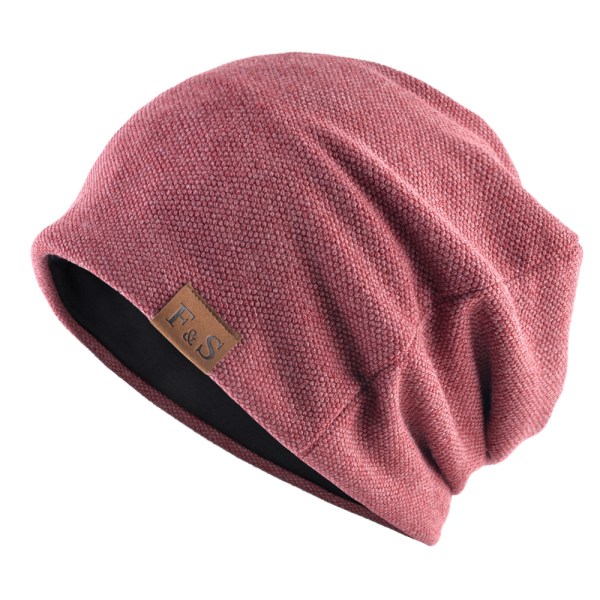 Vinter fleece casual lös stickad mössa red
