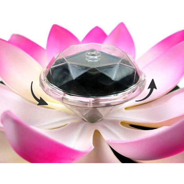 LED Solar Lotus Lampe 7 RGB Dam Lys Have Lamper Flydende Lotus
