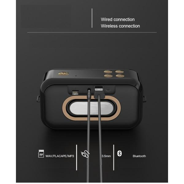 Kort Radio Trådlös Retro Bärbar Bärbar Bluetooth-högtalare (Blå),