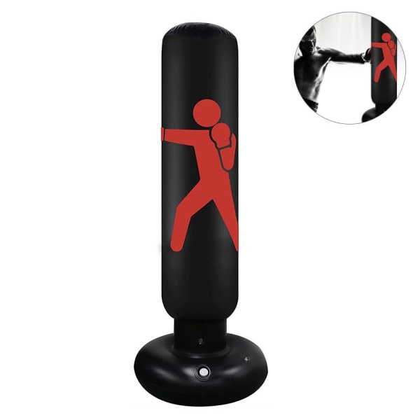 Uppblåsbar boxningssäck för barn, studsande boxningssäck, fitness boxningssäckar, svart