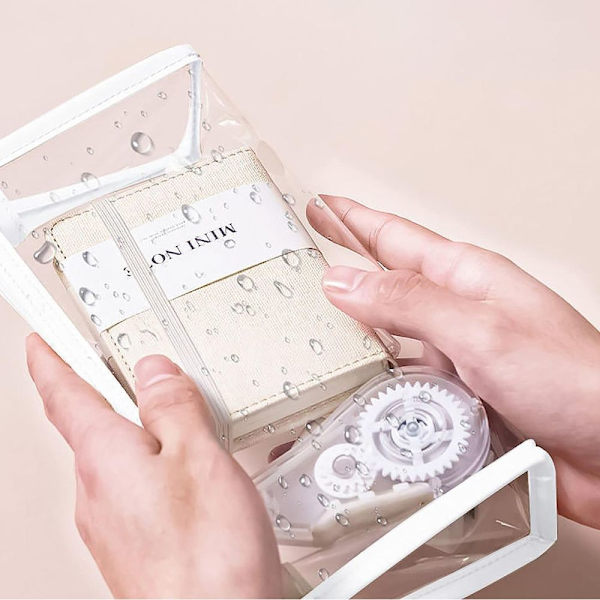 4 stk. blyant gennemsigtig etui, multifunktionel organizer taske transparent rejse