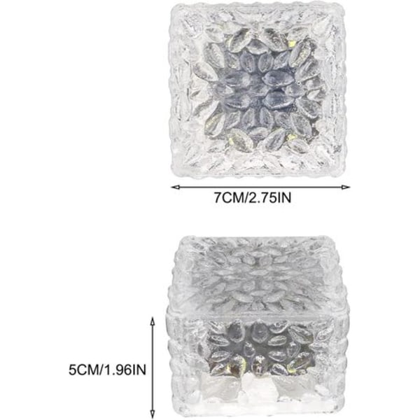 4 stk LED solcelle bakkelys isbitlys, kaldt hvitt lys