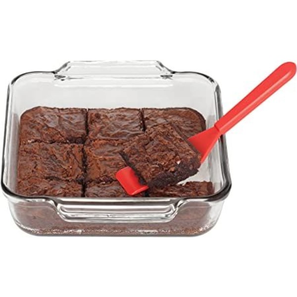 (2 stk) Mini Brownie serveringsspatel, 8" x 1,5", fleksibel varmebestandig non-stick silikon, rød