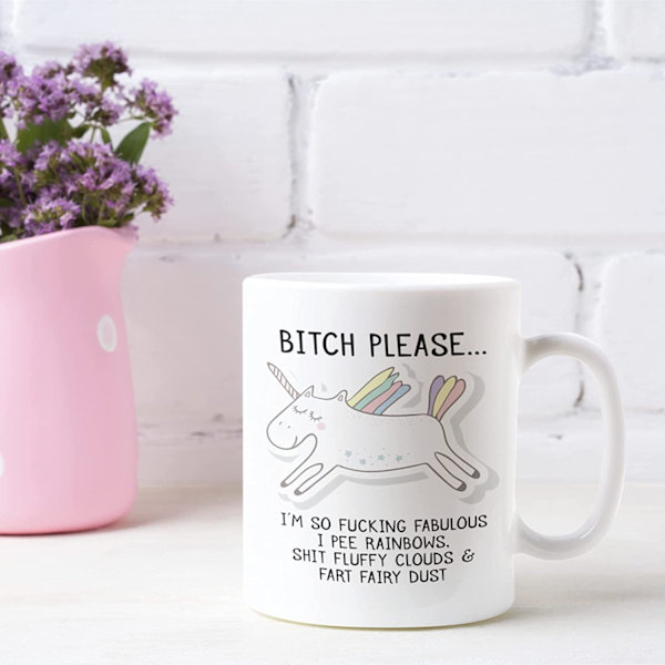 Bitch Please, jeg er så fantastisk enhjørning keramisk krus Nyhedskontor Fødselsdag Jul Kaffe Gave Tekop Gave