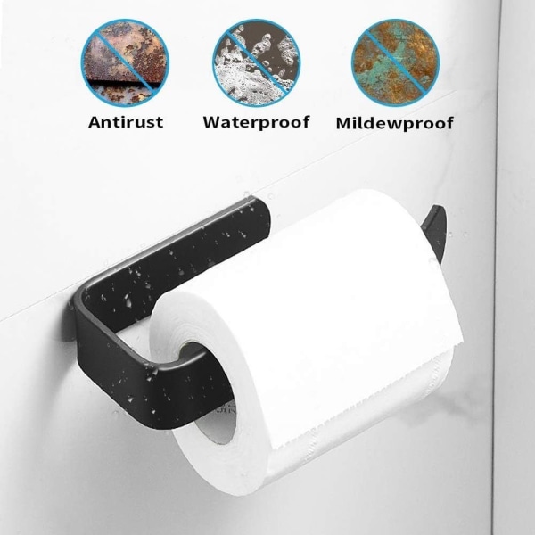Musta WC-paperiteline, ei porausta alumiininen WC-paperiteline