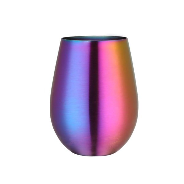 Dubbelväggig mugg i rostfritt stål - Stor elegant (500 ml) - Okrossbart glas i rostfritt stål (regnbåge)