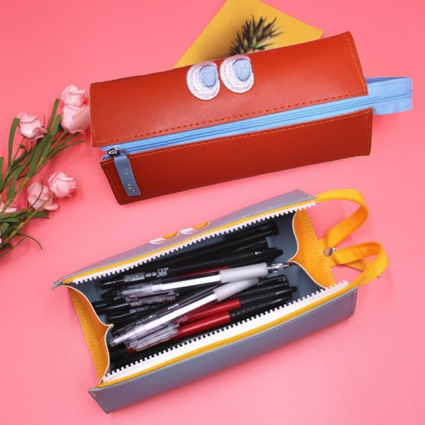 Sjov Live Monster Wide Open Foldable Pencil Case Rød
