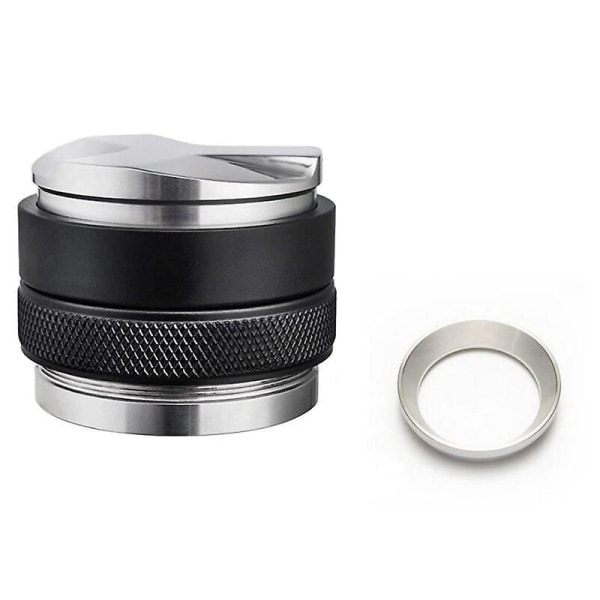 Dobbel kaffemåler Kaffe trakt ring Pulver ring, Espresso Kaffe Press Sølv Tamper Kaffe Tilbehør(S)