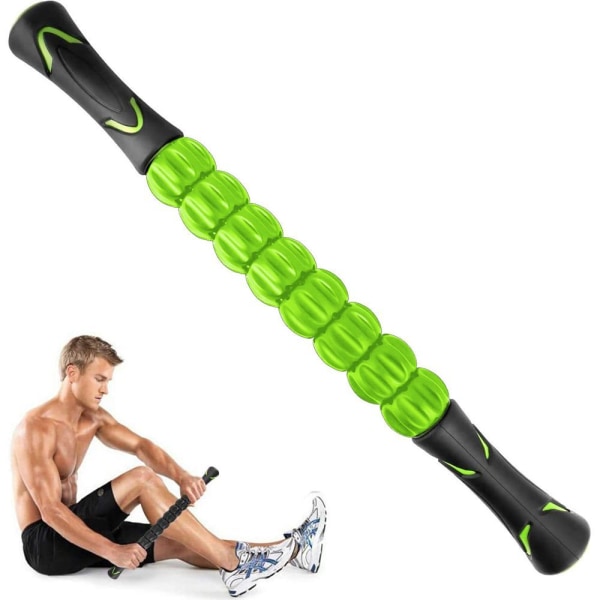 Massage rulle muskelrulle stick, ultra-portabel massageapparat grön