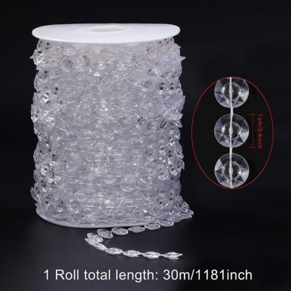 Crystal Beads Garland 30 Meter Crystal Diamond Garland Akrylperler Rolls