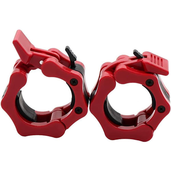 2-pack hantelklämmor, skivstångsklämmor, hantelmanschetter, röd