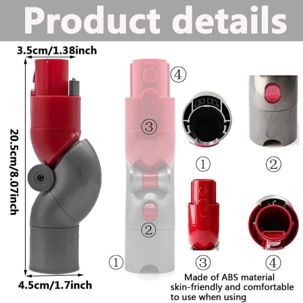 Flex-pölynimurin putkiadapteri Dyson V7 V8 V10 V11 -taivutettava liitososa Dysonille