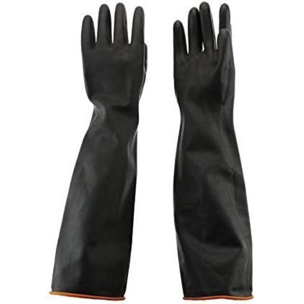 55cm Vattentäta Gummidhandskar Skyddshandskar Kemikalier Lång Syra/