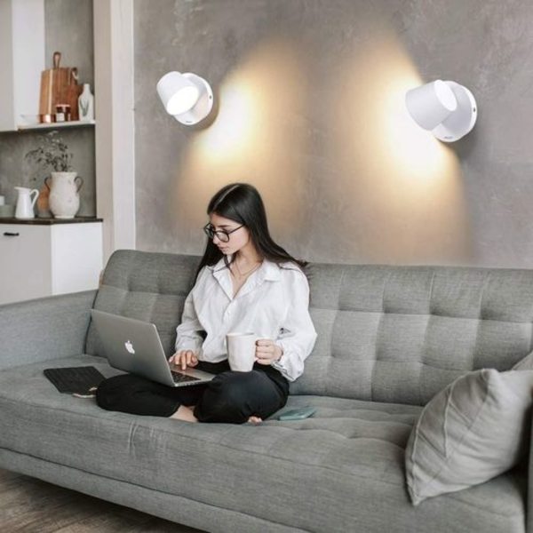 Moderne LED væglampe læsevæglampe 350° roterende LED væglampe i
