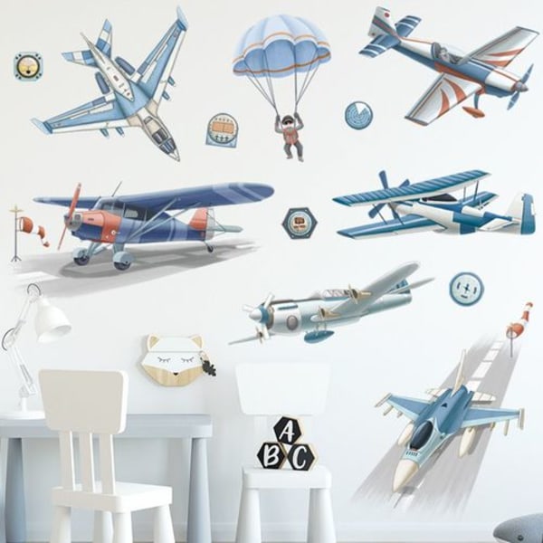 Vintage Airplanes Peel and Stick Wall Stickers - Airplane Wall Stickers