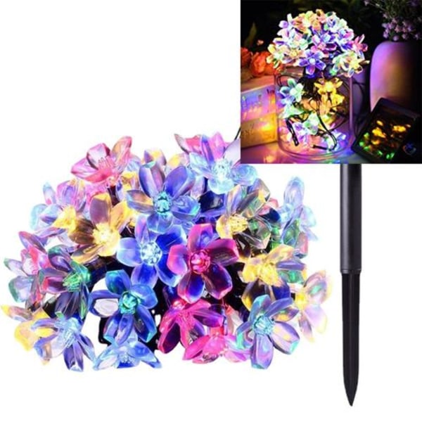 Solcelledrevne fe-lys udendørs blomster, 6,5 m 30 LED-lys fe-lys solcelledrevne udendørs 8 tilstande