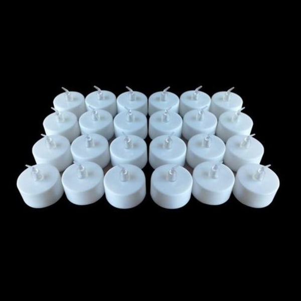 Flammeløse LED-lys, 24 LED-tealights, flimrende tealights, varmt hvidt,