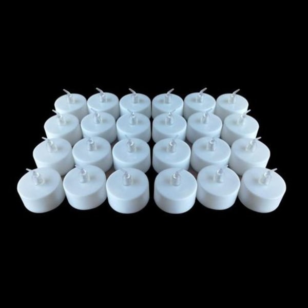 Flammeløse LED-lys, 24 LED-teljus, flimrende telys, varmt hvitt,