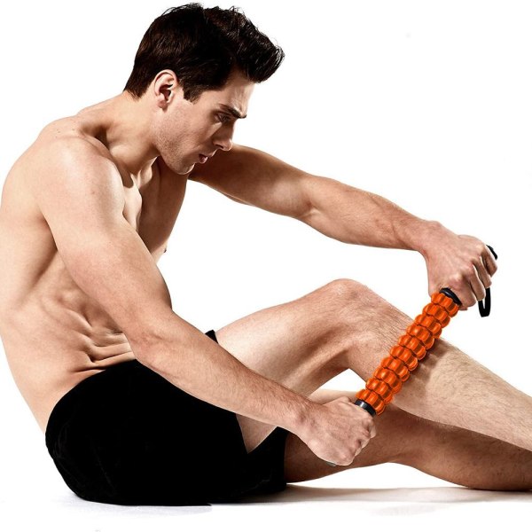 Massasjerulle muskelrullestokk, kroppsmassasjestavverktøy, oransje