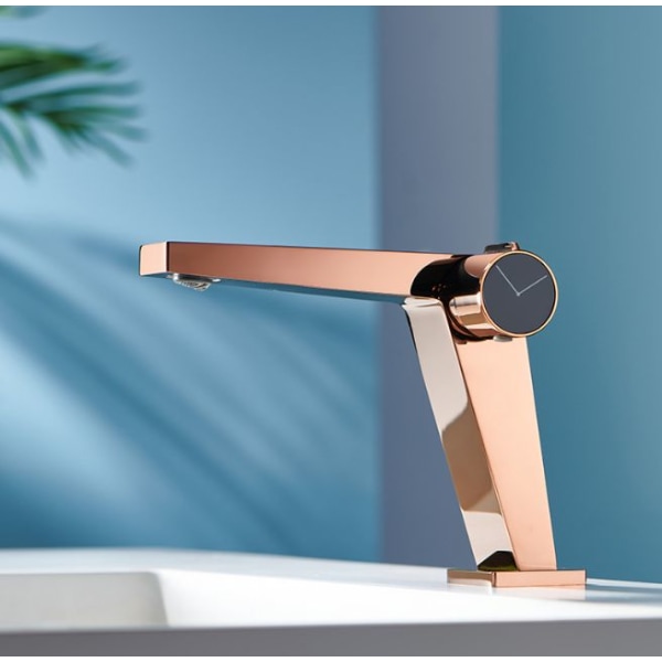 Full Copper Hot and Cold Basin Faucet -Rose Gold