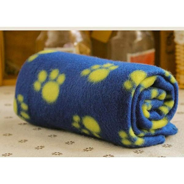 Hund Valp eller Katt Tass Mønster Matte Sovepute Rutete Teppe - Blå/Mørk Blå