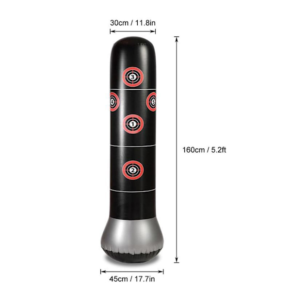 Ilmatäytteinen seisova nyrkkeilysäkki aikuisille ja lapsille 160cm