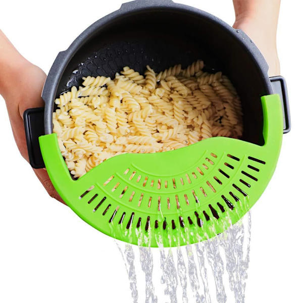 Keittiösiivilä ja pastasiivilä Säädettävä silikonisiivilä Kattiloille, Pannuille ja Kulhoille Vihreä