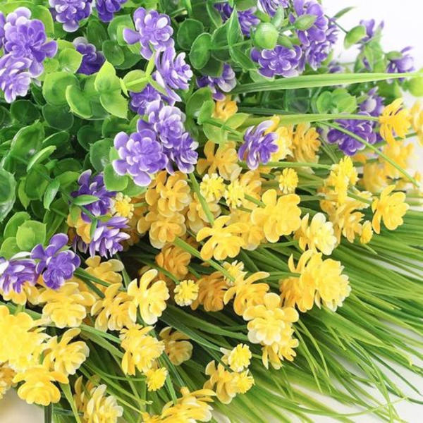 Kunstige blomster udendørs blandet farve UV-bestandig udendørs