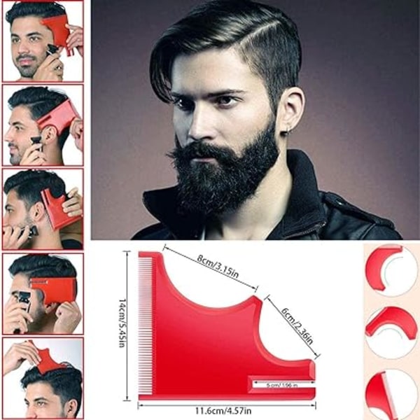 4 stk. Trim Beard Comb Beard Skabelon til mænd Beard Shaping Tool