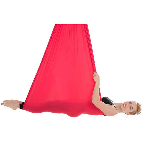 1M X 2.8M Anti-Gravity Yoga Swing Hängmatta Aerial Inversion Strap Röd